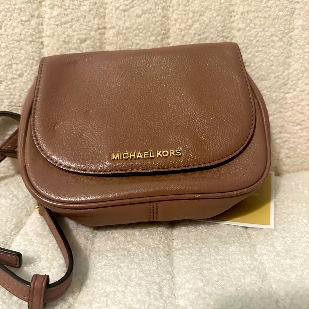 Michael kors small saddle bag mauve brown